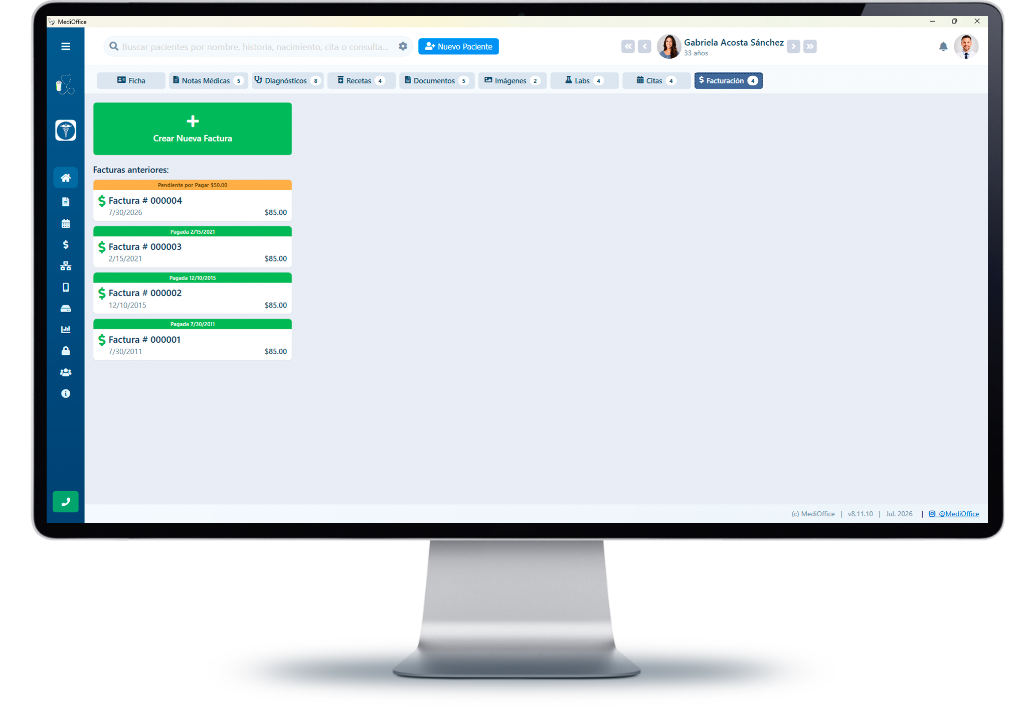 Facturación integrada al proceso de atención de MediOffice